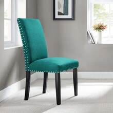 Modway Parcel Upholstered Fabric Parsons Dining Side Chair In Beige - Màu xanh mòng két - Xem 2