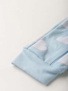 BEBE FOFUXO Baby Jumpsuit Without Feet With Zipper Suede Print (NB/S/M/L/1) - 藍色 - 查看 3