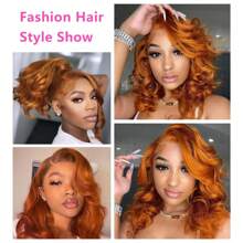 Perruque de carré plongeant 200% de densité, 14 pouces, 350 Ginder, couleur, 13x4 HD Transparent Lace Front, cheveux pré-épilés, 12 pouces Vague de corps, mélange de cheveux humains et de fibres synthétiques et de filaments protéinés. Perruque colorée, mode femme, convient pour un port quotidien ou des rassemblements