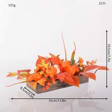1 件秋季装饰 - 木制托盘，配有人造南瓜和枫叶花束，适合季节性节日装饰、桌子中心装饰、架子、壁炉架、窗台 - 秋季感恩节室内和室外家居装饰万圣节装饰秋季装饰房间装饰 - 橘色 - 查看 16