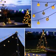 Solar Moroccan Ball String Lights, Outdoor String Lights With 8 Modes, Decorative String Lights For Patio Grass And Terrace