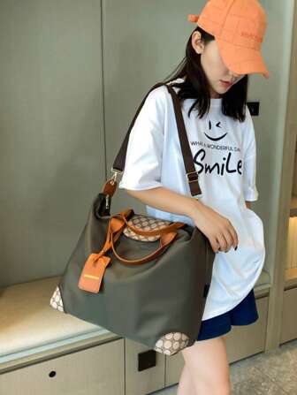 新款时尚手提包旅行包大容量短途旅行行李包旅行包随身包轻便学生旅行手提包学校单肩包学校配件学校用品旅行必需品假日度假包行李箱旅行包女士