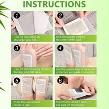 100片艾草、姜油、竹炭深层清洁足贴，天然成分足部护理贴，有效促进足部健康，缓解压力，中药 - 白色 - 查看 4