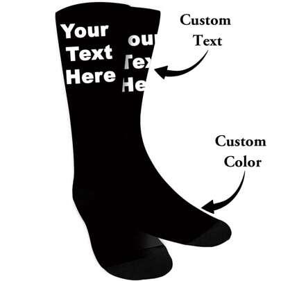 Custom Printed Personalized Socks With Text - Boy's Dress Socks