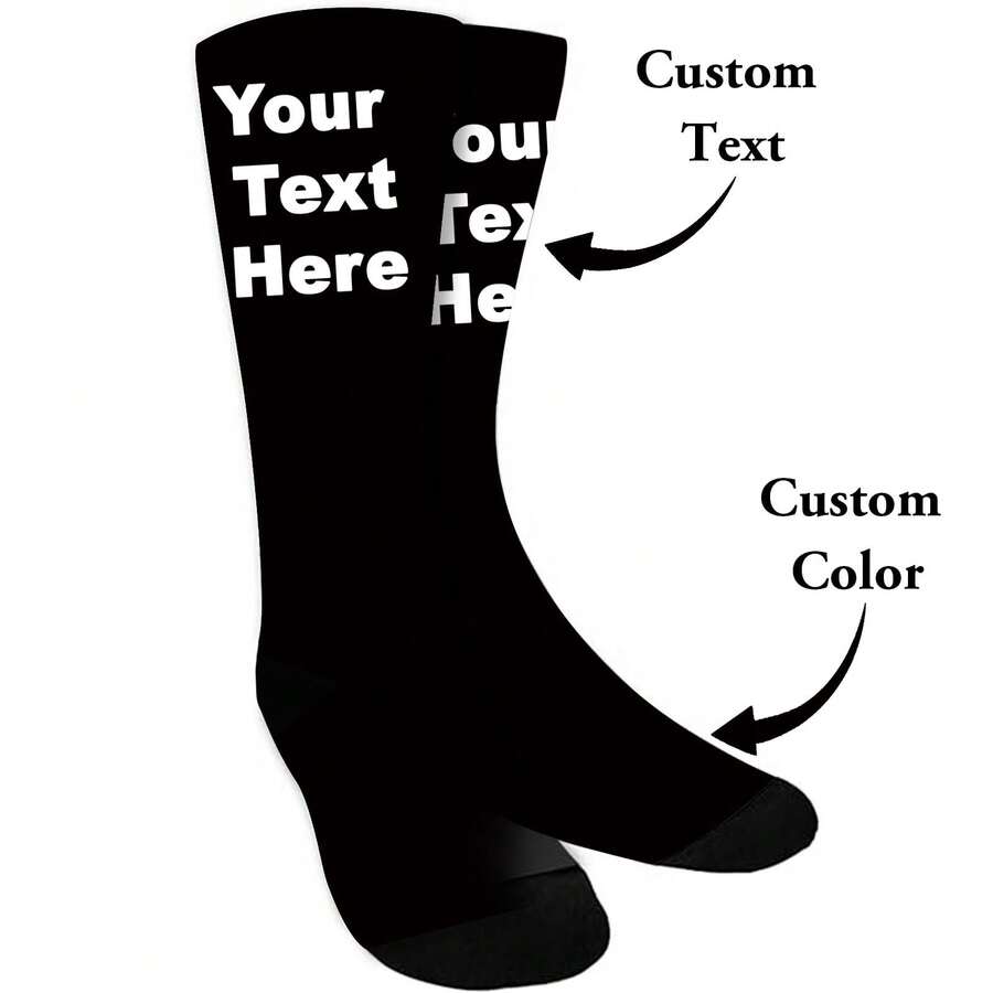 Custom Printed Personalized Socks With Text - Boy's Dress Socks