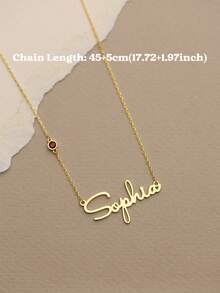 Personalized Name Necklace With Birthstone, Silver Birthstone Name Necklace, Customized Name Necklace, Personalized Gift, Gift For Mom - Multicolor - View 2