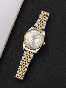 2 pezzi/set Di orologi al quarzo con quadrante di strass minimalista per coppie, orologi di stile classico, senza scatola inclusa