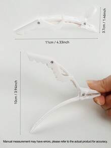 专业鳄鱼夹美发工具，适用于拉直、剪发、染发、沙龙和家庭使用 DIY 发型设计、返校、旅行度假必备品、女士发饰、光滑后梳、理发配件、吹风机 - 白色 - 查看 2