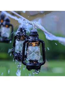 1串9.84英尺/3米20LED黑色煤油灯LED灯串，迷你煤油灯装饰，干电池供电，万圣节装饰灯，室内外庭院装饰灯，婚礼派对生日装饰灯，中东节日装饰灯 - 暖白光 - 查看 3