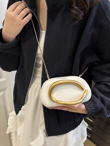 Embrague de piel de PU negra - Ideal para el Día de San Valentín, cómodo y de moda, bolso de mano con estilo, opción de regalo personalizada, accesorio imprescindible para 2025, estilo distintivo adecuado para varias ocasiones, calidad lujosa, precio asequible - Blanco - Ver 7
