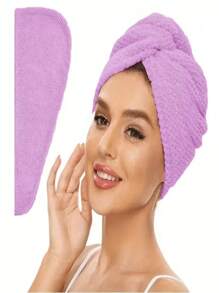 1 pezzo Asciugamano avvolgente per capelli in microfibra ultra morbida, 300 g/m², cappello da doccia asciugante delicato, asciugamano da bagno in colore tinta unita minimalista, turbante per capelli super assorbente e ad asciugatura rapida, cappello da doccia anti-crespo, accessori da bagno