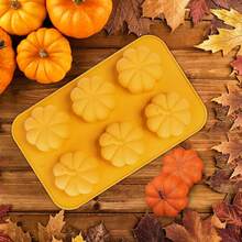 硅胶南瓜皂模，1 包，松饼和蛋糕棒模，巧克力炸弹模，感恩节蜡烛制作模 - 彩色 - 查看 3