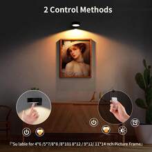 1/3/6pcs Wireless Metal Wall Art Battery-Powered LED Picture Lights, Wall Light, Fairy Lights, Lamps, Night Light, Book Light, With Magnetic Wireless Wall Lamp,Floor Lamp - Adjustable Color Temperature, Timer, Remote And Press Control - Perfect For Gallery, Stairs, Corridors, Bedroom Decoration, Interior, Living Room, Party Decorations, Birthday Decorations, Home Decor, Room Decor, Christmas Decorations 150mAh Remote Control