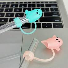 2/3/6 包万圣节幽灵硅胶吸管盖，10 毫米/0.4 英寸夜光可爱设计吸管盖，适用于 20、30 和 40 盎司玻璃杯 - 有趣