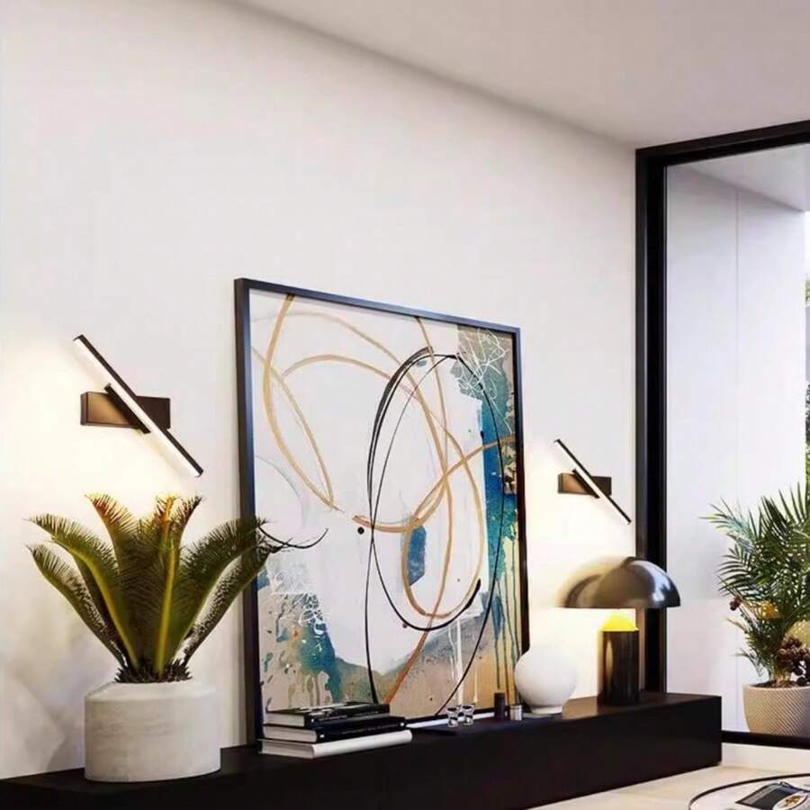 1 pieza Espejo de maquillaje con luz LED, recargable por USB, control remoto, regulable, lámpara de pared multifuncional giratoria para baño, dormitorio, dormitorio universitario, protección ocular