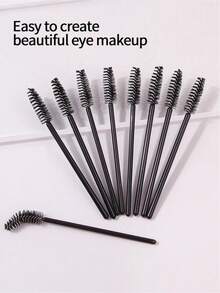 500/300/200/100/50/10/1pc Mascara Brushes With Container, Bendable Eyebrow Brushes, Eyelash Extension Brushes, Eyebrow Brushes, Castor Oil Brushes (Not All SKUs Include Bottle) (Multiple Colors Available) - Black - View 6