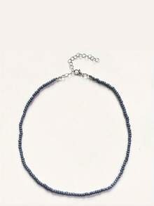 1 chiếc vòng cổ choker đính hạt thời trang Bohemian - Xám - Xem 2