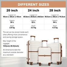 PP Suitcase 20"/24"/28" - Lightweight Hard-Shell Luggage With 4* 360° Wheels, TSA Lock | Hand Luggage & Travel Suitcases - trắng - Xem 6