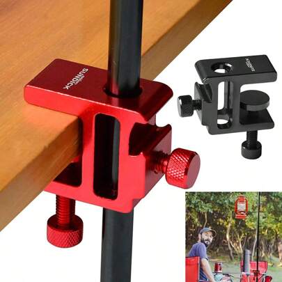 1pc Aluminum Alloy Desk Lamp Holder Clamp, Outdoor Camping Lamp Stand Clip, Outdoor Hanging Lamp Bracket Clip Tool