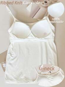 罗纹针织吊带背心，加厚基本款休闲吊带背心，女式性感露背双上衣，弹力细肩带短款吊带，带衬垫胸罩，女式白色短款吊带背心，汗衫，无袖上衣，女式背心短款上衣，夏季度假装，健身装 - 白色 - 查看 5