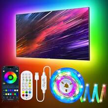 LED TV Backlight, 16.4ft RGBIC TV Backlight For 55-70 Inch TV, Smart LED Light For TV With Bluetooth APP And Remote Control, Color Changing Colorful LED Light, Music Sync Function, 99+ Scene Modes - 13.1ft for 43-55" TV - View 2