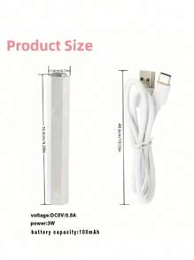 Movcle Nail Polish Curing Lamps Handheld UV/LED 180mAh Battery Pack Hybrid Light For Gel Nails, Mini Nail Lamp, Portable Cordless Rechargeable, Fast Curing - 白色 - 查看 9