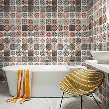 1 Roll Of Color Tiles Self-Adhesive Wallpaper Waterproof Vinyl Peel-Off Contact Paper Home Decoration Bathroom Background Wall Covering Film Kitchen Countertop, Furniture Renovation Wall Stickers DIY Easy Installation Wallpaper 15.7*196.8/118.1/39.3" - Multicolor - View 6