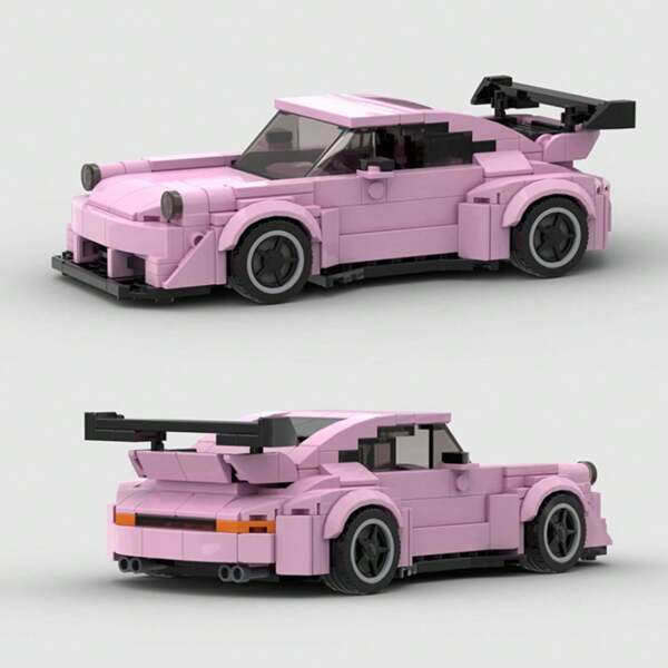 MIKEMENG Bloques de construcción de juguete en forma de superdeportivo rosa, kit de construcción de juguete de coche, juguete de ingeniería y tecnología, juguete de coche para niños y adultos, mejor regalo de coleccionista para Halloween, Navidad y cumpleaños