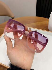 1pc Women's Vintage Square Frame Plastic Fashion Glasses , Suitable For Outdoor Travel And Street-Style Square Shape Shades - Multicolor - View 9