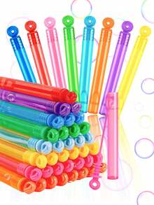 12/24/48/60 قطعة عصا فقاعات على شكل وردة، عصي فقاعات يدوية صغيرة، أنابيب فقاعات ملونة، هدايا حفلات (سائل الفقاعات غير مشمول) - متعدد الألوان - مشاهدة 2