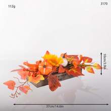 1 件秋季装饰 - 木制托盘，配有人造南瓜和枫叶花束，适合季节性节日装饰、桌子中心装饰、架子、壁炉架、窗台 - 秋季感恩节室内和室外家居装饰万圣节装饰秋季装饰房间装饰 - 橘色 - 查看 15