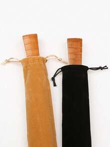 1pc Velvet Hand Fan Pouch With Drawstring - Protective Long Fabric Sleeve Storage Bag For Rave Folding Hand Fans, Portable Fan Protector Gift Bag, Gift Wrap Storage,The Best Gift For Friends And Classmates