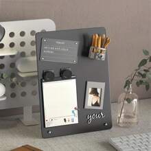 Magnetic Bulletin Board With Stand - 11.4x11.8 Inch Black Metal Tabletop Organizer With 4 Strong Magnets & Clips, Sleek Modern Design For Home Office, Classroom, Workspace - Magnetic Display Board, Office Organization, Minimalist Style, Sturdy Construction, Corporate Setup