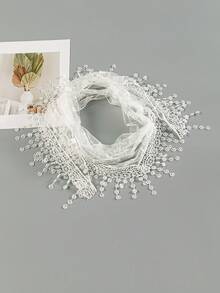 1 chiếc khăn voan trang trí hoa tối giản, khăn tam giác viền ren, khăn voan cô dâu ren thêu thanh lịch, phụ kiện đội đầu cho đám cưới, phù hợp cho sử dụng hàng ngày và mùa cưới. - nhiều màu - Xem 8