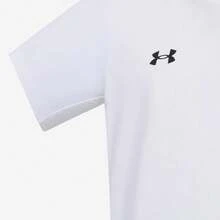 Under Armour Camiseta de mujer de cuello redondo, ajuste suelto casual, manga corta clásica, 21500139-100