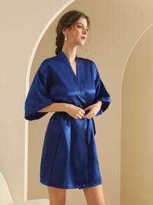 Women's Silk Nightgown Wedding Dressing Robe Lightweight Cardigan Robe Bridal Morning Robe Friend's Robe, Suitable For Home And Hotel Wear.