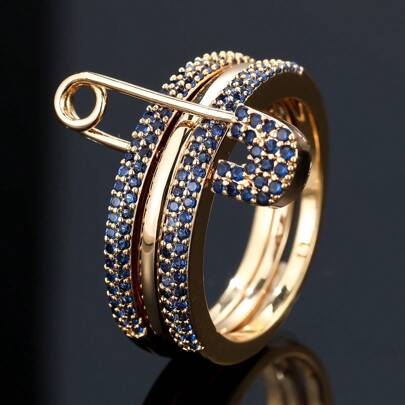 1 Set 3pcs Women Adjustable Rings With Zirconia Stone, Can Be Worn Separately, Suitable For Daily Wear, Occasions And Gifts