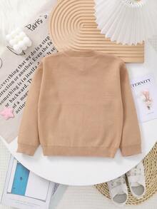 Chaqueta de punto bordada con flores para niña bebé