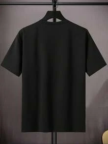 Summer Bestsellers Men's Casual Crew Neck T-Shirt, Printed With "I May Be Wrong, But It's Unlikely", 95% Polyester And 5% Spandex Knit Fabric, Regular Fit, Medium Elasticity, Suitable For Teenagers And Adults - Spring/Summer/Autumn Streetwear, Extra Large Size Supple - màu đen - Xem 2