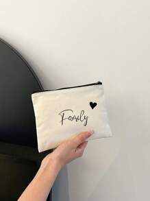 1 pezzo Pochette di moda semplice e unica personalizzata, leggera, può contenere telefono, cosmetici, portamonete, clutch, essenziali da viaggio con logo di lettere carino