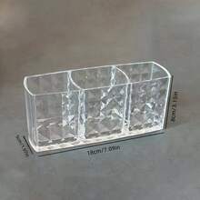 1个亚克力化妆刷收纳盒，3格化妆品收纳盒，宿舍卧室笔筒，开学必备