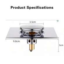 不锈钢浴室地漏，光滑边缘设计，防堵塞，快速排水 - 不锈钢材质，无溢流口，简约白色圆形淋浴地漏，适用于现代浴室 - 銀色 - 查看 6