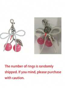 Nuevo llavero de metal con colgante con perlas falsas y cristal con forma de cereza, apto para uso diario. Dije con forma de cereza brillante con clip para bolso, accesorio de resina y metal brillante para bolsos y carteras de mujer. Llavero con forma de corazón, accesorio para bolsos, puede enviarse como regalo a familiares, amigos, compañeros de clase, parejas, cumpleaños, profesores, recuerdos.