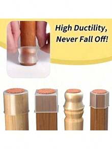 4/8/16/24pcs Chair Leg Floor Protectors, Furniture Pads For Hardwood Floors, Chair Leg Furniture Sliders, Silicone Chair Leg Covers, Prevent Floor Scratches And Reduce Noise, Suitable For Various Indoor Scenarios (Brown) No. 1. 4-2.5cm (0.551-0.984in) - Transparent Light Brown - View 4