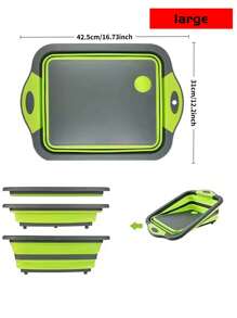 1pc Foldable Cutting Board Set - Collapsible Dishwasher-Friendly Prep Bowl, Built-In Fruit/Vegetable Strainer & Non-Slip Base - 8.5QT Kitchen Sink Organizer With Knife - Space-Saving For RVs, Apartments, Camping Trips - Viral Spring Kitchen Hack, Camping Essentials 2025
