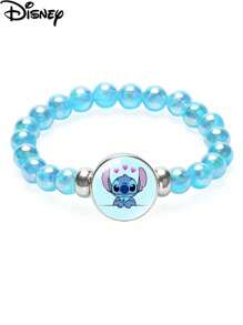 1 buc brățară cu mărgele colorate Disney Stitch Interstellar Baby Cartoon, brățară pentru femei, brățară, accesoriu, potrivită pentru ținuta zilnică, cadou de ziua de naștere pentru prietenă/cele mai bune prietene, cadou pentru studenți înapoi la școală, brățară pentru cupluri de petrecere