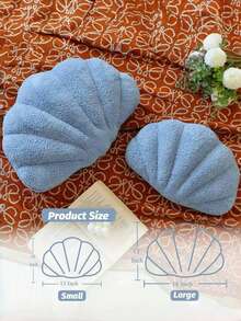 Valentine's Day Shell-Shaped Decorative Pillow Soft Shell-Shaped Home Decor Pillow Adorable Plush Cushion Perfect For Bed, Bedroom, Or Sofa Decoration A Valentine's Gift For Your Loved One - Blue - View 2