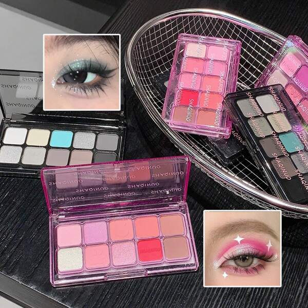 SHAQINUO SHAQINUO 10-Color Eyeshadow Palette, Colorful Matte & Shimmer, High Pigment, Smooth Application, Versatile Makeup Palette For All Looks