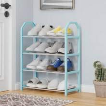 1 pièce Étagère à chaussures économique pour l'entrée de la maison, le dortoir. Rack de rangement attrayant à plusieurs niveaux pour l'entrée. Meuble à chaussures anti-poussière. Étagère à 4 niveaux pour le balcon. Super grande capacité de rangement