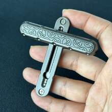 EDC 指尖滑块指尖玩具缓解成人压力金属推拉旋转注意力缺陷多动障碍休闲指尖玩具触觉硬币 - 灰色 - 查看 8